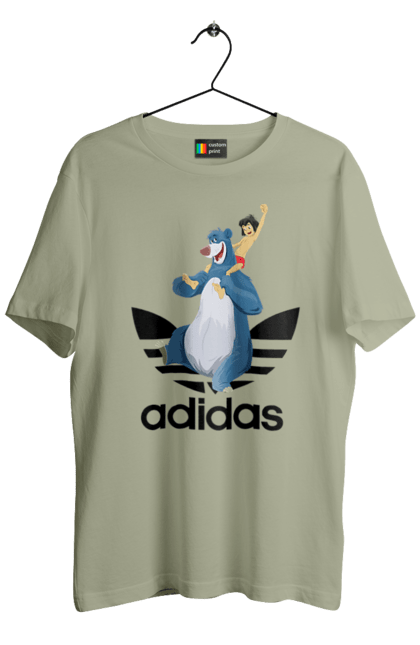 Футболка чоловіча з принтом "Adidas Мауглі". Adidas, mowgli, адідас, книга, книга джунглів, мауглі, мультфільм. 2070702