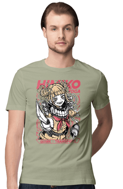 Men's t-shirt with prints My Hero Academia Himiko Toga. Anime, himiko toga, manga, my hero academia, video game, yakuza toga. 2070702