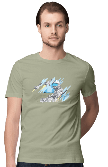 Футболка чоловіча з принтом "Слава збройним силам України". День захисника, день захистиць, марка, подяка, слава зсу, укрпошта. 2070702