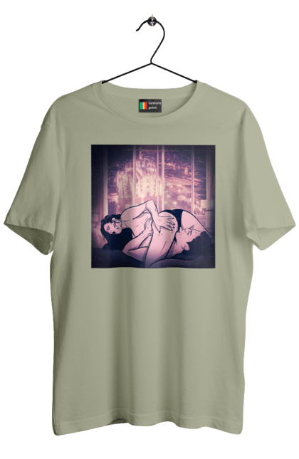 Футболка чоловіча з принтом "Дорослі Ігри На Тлі Міста". Гола, кохання, лизати, трусики. 2070702