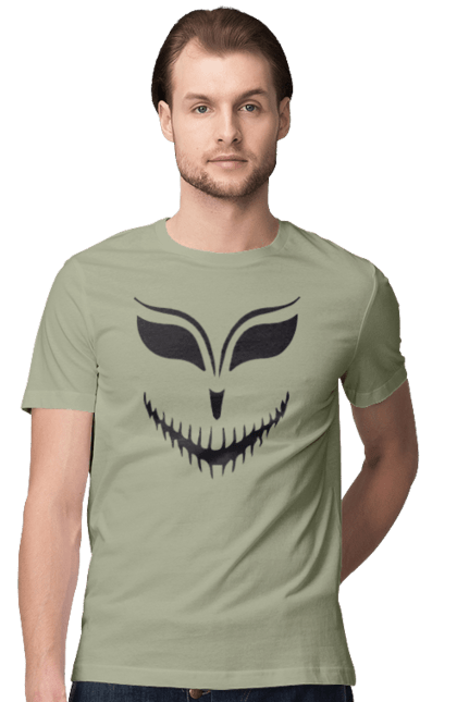 Men's t-shirt with prints Halloween pumpkin face. Costume, halloween, holiday, october, october 31, pumpkin, scary, sweets, trick or treat. 2070702