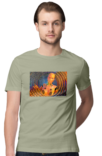 Футболка чоловіча з принтом "Штучний інтелект". Айті, айтішник, гик, жінка, знання, інженер, інтелект, кібер, кібернетика, кіборг, код, комп, комп`ютерник, кристал, машинне навчання, мікросхема, мозок, портрет, програміст, професіонал, професія, розробник, розум, хакер, чіп, штучний інтелект, штучний розум. 2070702