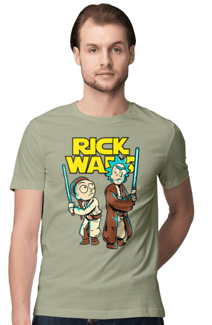 Футболка чоловіча з принтом "Рік та Морті". Rick and morty, star wars, зоряні війни, мультфільм, наукова фантастика, пригоди, рік, рік і морті, трагікомедія, чорний гумор. 2070702