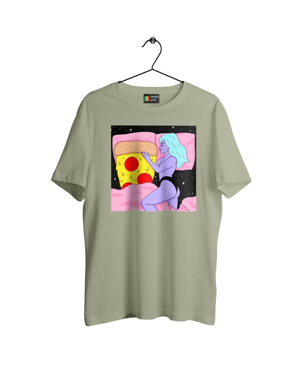 Purple Girl And Pizza