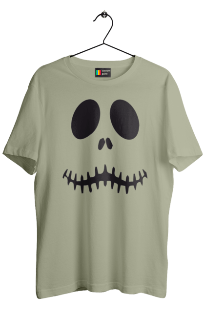 Men's t-shirt with prints Halloween pumpkin face. Costume, halloween, holiday, october, october 31, pumpkin, scary, sweets, trick or treat. 2070702