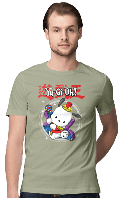 Men's t-shirt with prints Yu Gi Oh! Pochacco. Brand, character, hello kitty, pochacco, yu gi oh, yugio. 2070702