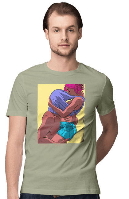 Men`s t-shirt with prints Man Under The T-Shirt In Girls. Boobs, passion. 2070702