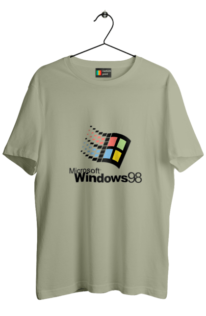 Футболка чоловіча з принтом "Windows98". Angular, c, css, html, it, javascript, jquery, php, python, react, svelt, vue, айтишник, айті, гумор, код, кодувати, прогер, програміст, програмісти, ти ж, ти ж програміст, тиж програміст. 2070702