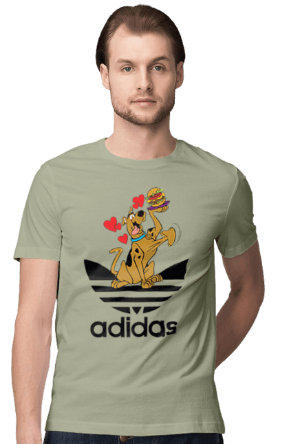 Футболка чоловіча з принтом "Adidas Скубі Ду". Adidas, scooby doo, scooby-doo, адідас, мультсеріал, серіал, скубі ду, скубі-ду, собака. 2070702