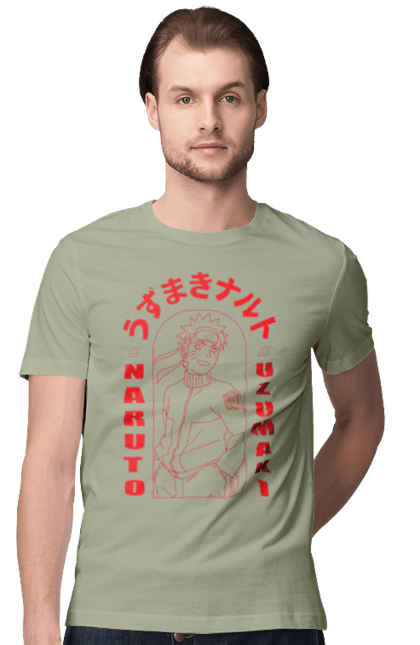 Men's t-shirt with prints Naruto. Anime, character, manga, naruto, ninja, tv series. 2070702