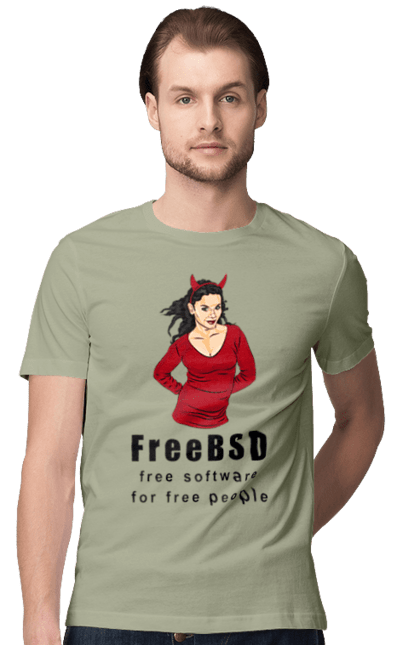 Футболка чоловіча з принтом "Freebsd Для Вільних". Bsd, freebsd, unix, адміністратор, айті, айтішник, безкоштовна, безкоштовно, бестія, вільна, демон, демонесса, доступність, незалежність, операційна система, ос, програміст, програмне забезпечення, свобода, сисадмін, система, системний адміністратор, софт, текст, червоний, чорний. 2070702
