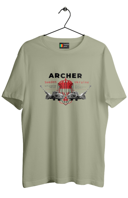 Футболка чоловіча з принтом "Archer". Archer, bayraktar, caesar, himars, javelin, nlaw, patriot, weapon, zaluzhny. 2070702