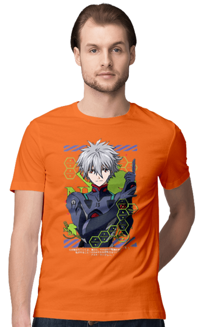 Футболка чоловіча з принтом "Євангеліон Каору". Kaworu, kaworu nagisa, neon genesis evangelion, nerv, аніме, єва, євангеліон, каору, каору наґіса, манга. 2070702