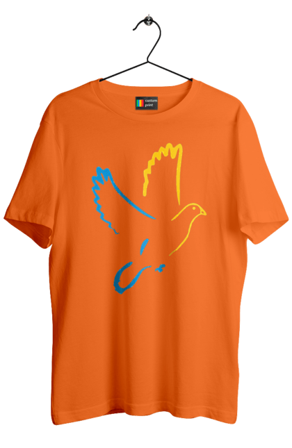 Футболка чоловіча з принтом "Голуб миру". Голуб миру, мир, перемога україни, україна. 2070702