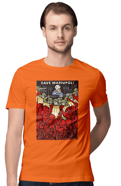 Футболка чоловіча з принтом "Save Mariupol". Війна, война, патриот, символіка, украина, україна. Neivanmade