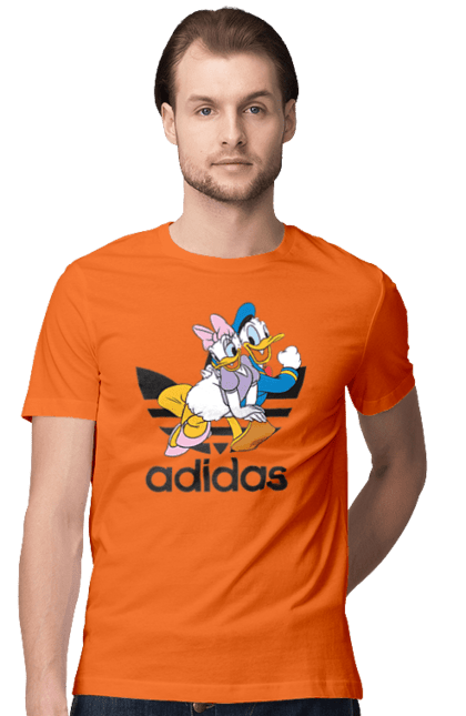 Футболка чоловіча з принтом "Adidas Дональд Дак". Adidas, daisy duck, donald duck, адідас, дейзі дак, дональд дак, мультсеріал, мультфільм. 2070702