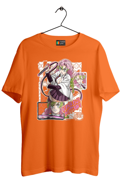 Men's t-shirt with prints Demon Slayer Mitsuri. Anime, demon slayer, giyu tomioka, manga, mitsuri, mitsuri kanroji, serial. 2070702