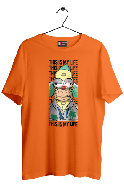 Men's t-shirt with prints The Simpsons Krusty the Clown. Clown, krusty, krusty the clown, simpsons. 2070702