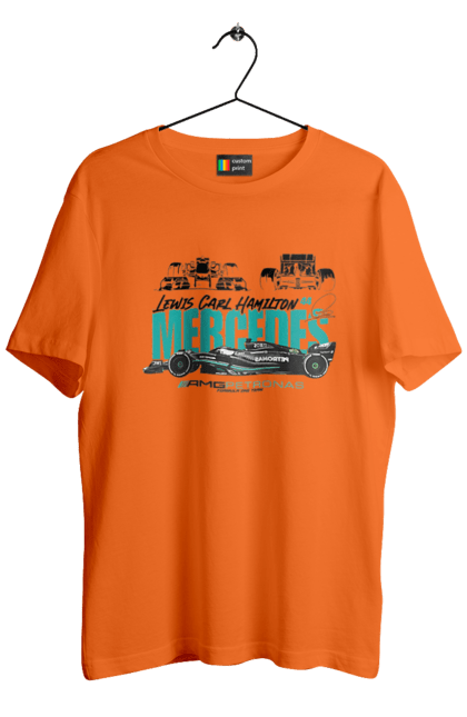 Men's t-shirt with prints Mercedes AMG Petronas F1 Team. Amg petronas, bolide, f1 team, formula 1, mercedes, motorsport, race, racing car, sport. 2070702