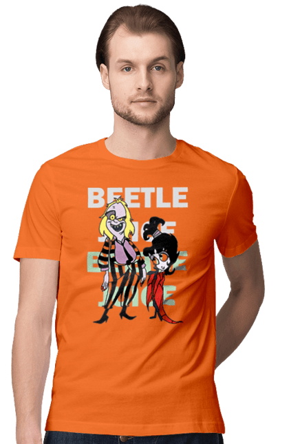 Men's t-shirt with prints Beetlejuice. Beetlejuice, comedy, ghost, horror, movie, tim burton, warner bros. 2070702