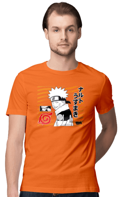 Футболка чоловіча з принтом "Naruto t". Аніме, манга, наруто, ніндзя, серіал. CustomPrint.market