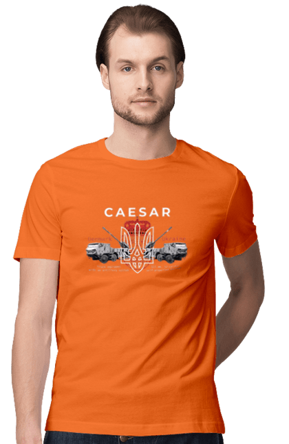 Футболка чоловіча з принтом "Caesar". Caesar, himars, залужний, зброя. 2070702