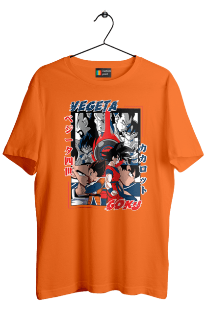 Men's t-shirt with prints Dragon Ball. Anime, dragon ball, goku, manga, tv series, vegeta. 2070702