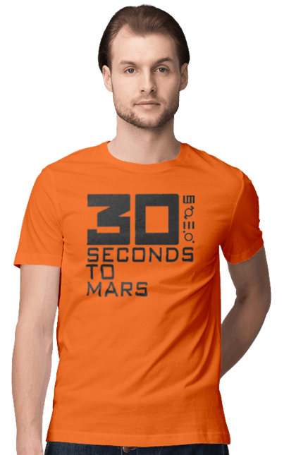 Футболка чоловіча з принтом "Thirty Seconds to Mars". 30 seconds, 30 секунд, thirty seconds, альтернативний рок, група, музика, рок, секунди до марсу, хард рок. 2070702