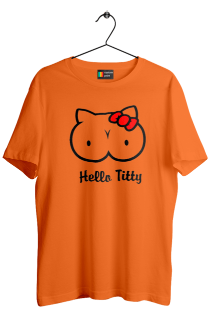 Men`s t-shirt with prints Hello kitty. Beauty, hello, hello kitty, kitty, matured. 2070702