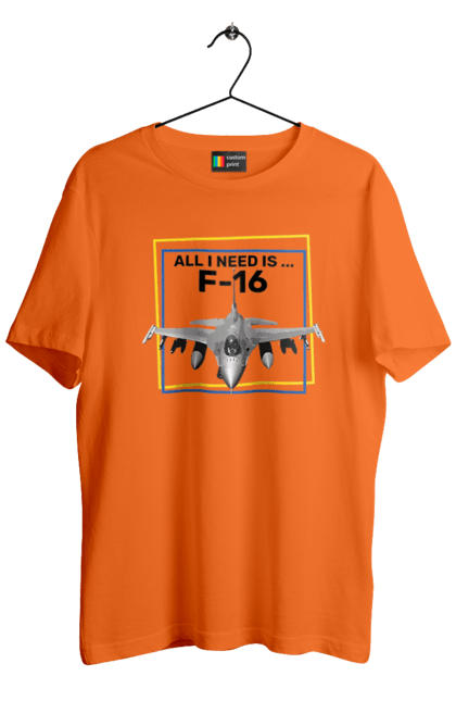 Футболка чоловіча з принтом "F16". F16, himars, залужний, зброя, літак. 2070702