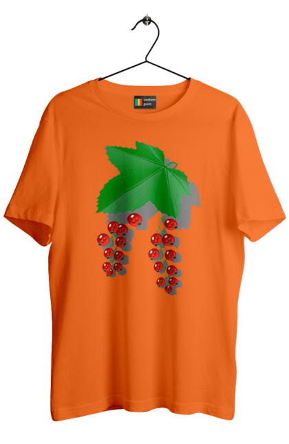Футболка чоловіча з принтом "Порічки Червоні". Делікатес, зріла, їжа, листя, літо, порічки, порічки червоні, смачно, смородина, стигла, урожай, червона, червона смородина, ягідка, ягода, ягоди. 2070702