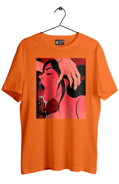 Футболка чоловіча з принтом "Дівчина Смокче Зі Слиною". Секс, смоктати. 2070702