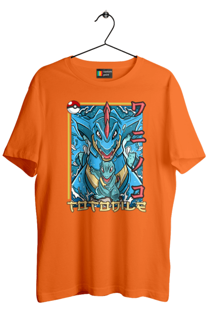 Men's t-shirt with prints Pokemon Totodile. Nintendo, pokemon, pokemon go, totodile. 2070702