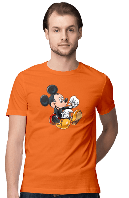 Men's t-shirt with prints Mickey Mouse. Cartoon, disney, mickey, mickey mouse. 2070702