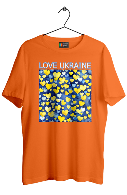 Футболка чоловіча з принтом "Люблю Україну". Люблю україну, любов, серце, символи україни, україна, українська символіка. 2070702