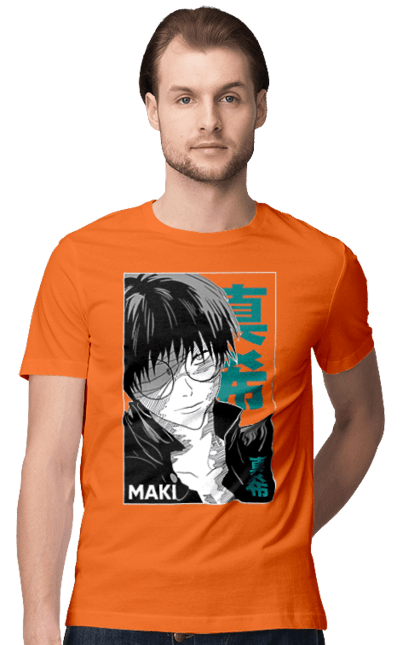 Футболка мужская с принтом Магическая битва Маки. Anime, jujutsu kaisen, maki, maki zenin, manga, аниме, магическая битва, маки, маки зенин, манга. 2070702