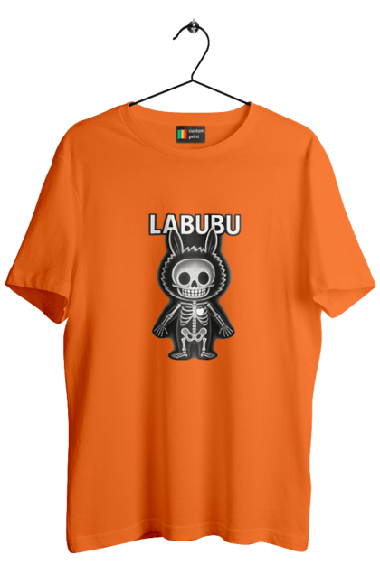 Футболка чоловіча з принтом "Лабубу". Анатомія, кістки, лабубу, миложутко, мінімалізм, рентген, серце` що світиться, скелет, череп, чорнобіле. 2070702