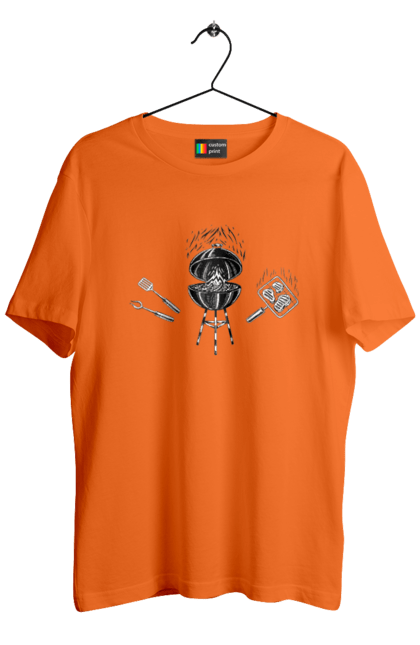 Футболка чоловіча з принтом "Барбекю Смажити М'ясо". Барбекю, м`ясо, смажити. 2070702