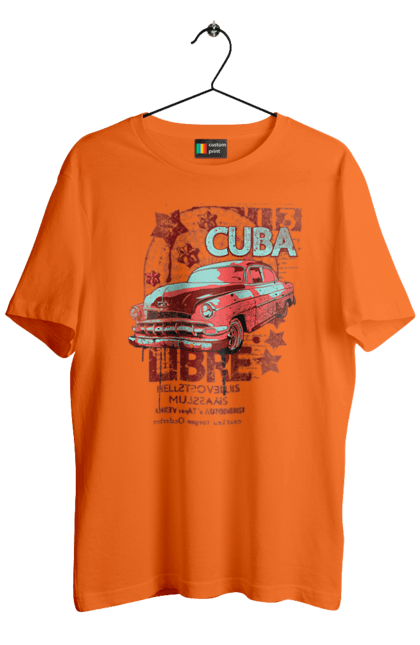Футболка чоловіча з принтом "Куба, Машина". Куба, машина, ретро. 2070702