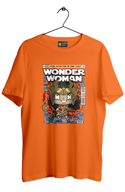 Футболка чоловіча з принтом "Wonder Woman". Womder, герой, жінка, комікси, комікси dc, чудова жінка. Funkotee