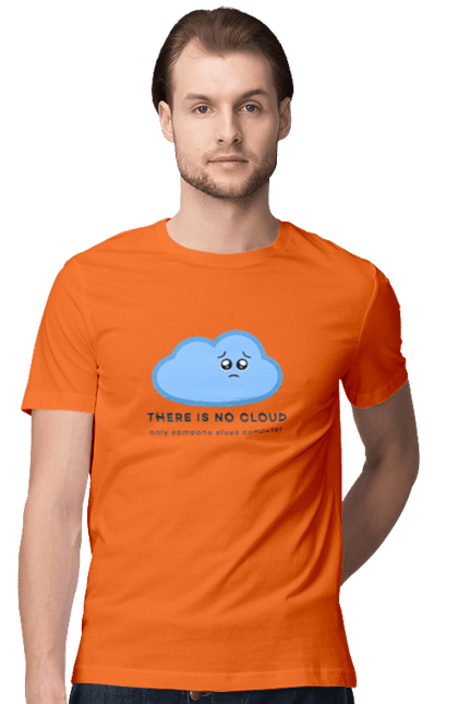 Футболка чоловіча з принтом "There is no cloud програмістам, девопсам". Computer, devops, ios, it, programmer, ай ті, айтішник, девопс, програміст, розробник, сховище, хмара, чоловікові, ютер. 2070702