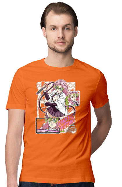 Men's t-shirt with prints Demon Slayer Mitsuri. Anime, demon slayer, giyu tomioka, manga, mitsuri, mitsuri kanroji, serial. 2070702