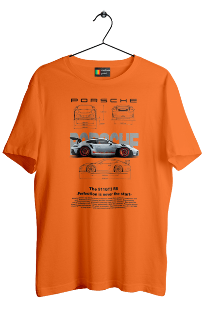 Men's t-shirt with prints Porsche 911 GT3 RS. Auto, automobile, car, porsche, porsche 911, sport, sports car. 2070702