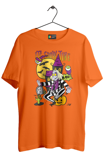 Men's t-shirt with prints Beetlejuice. Beetlejuice, comedy, ghost, horror, movie, tim burton, warner bros. 2070702