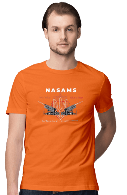 Футболка чоловіча з принтом "NASAMS". Nasams, zuzana, гаубиця, два герби, залужний, сюзанна. 2070702