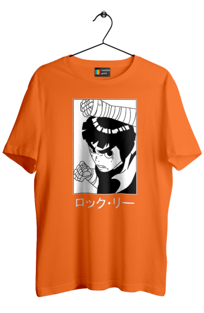 Men's t-shirt with prints Naruto Rock Lee. Anime, manga, naruto, rock lee, shinobi, team guy. 2070702