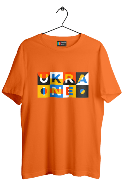 Футболка чоловіча з принтом "Україна". Напис україна, символ україни, текст україна, україна. 2070702