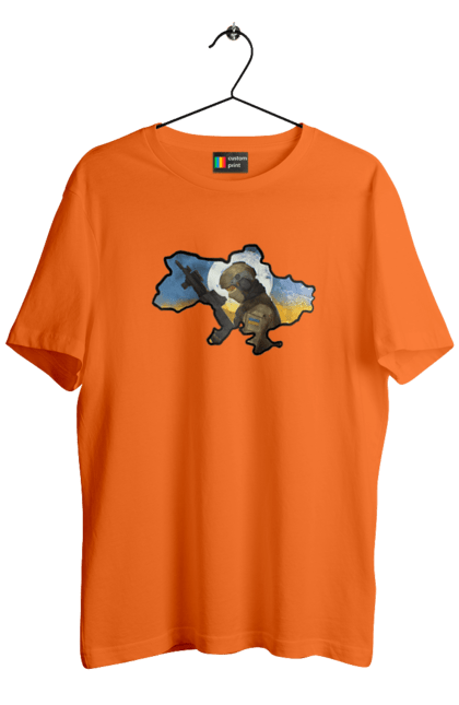 Men`s t-shirt with prints Glory to the ZSU. Clear sky, free nation, freedom, glory to heroes, glory to ukraine, happy people, peace, ukraine, will. 2070702