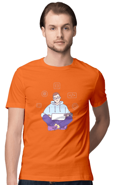 Футболка чоловіча з принтом "Я програміст". Angular, c, css, html, it, javascript, jquery, php, python, react, svelt, vue, айтишник, айті, гумор, код, кодувати, прогер, програміст, програмісти, ти ж, ти ж програміст, тиж програміст. 2070702