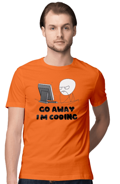 Футболка чоловіча з принтом "Іди Я кодую". Айті, айтішник, для айтішника, для програміста, йди я кодую, майстер коду, подарунок айтішнику, подарунок програмісту, програміст, розробник. 2070702
